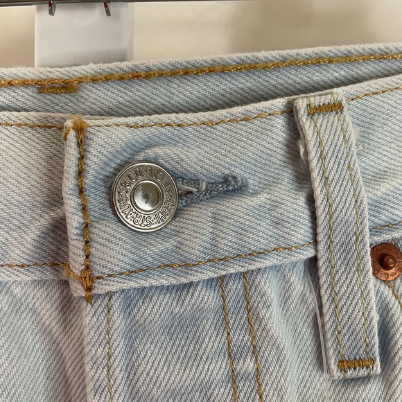 Levi's Light Blue Distressed Denim Cutoff Shorts - Picture 2 of 7